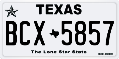 TX license plate BCX5857