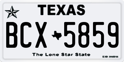 TX license plate BCX5859