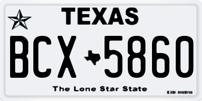 TX license plate BCX5860