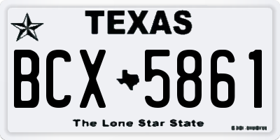 TX license plate BCX5861