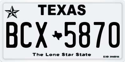 TX license plate BCX5870