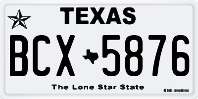 TX license plate BCX5876