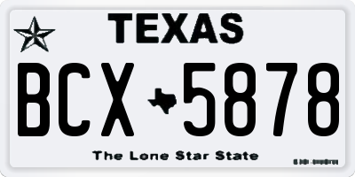 TX license plate BCX5878