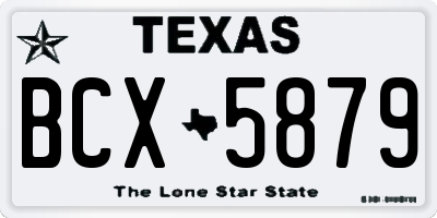 TX license plate BCX5879