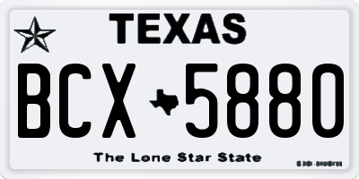 TX license plate BCX5880