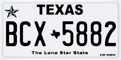 TX license plate BCX5882