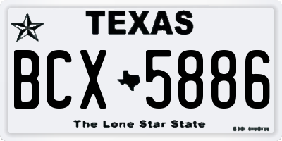 TX license plate BCX5886