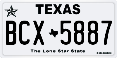 TX license plate BCX5887