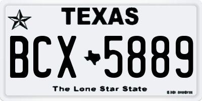 TX license plate BCX5889