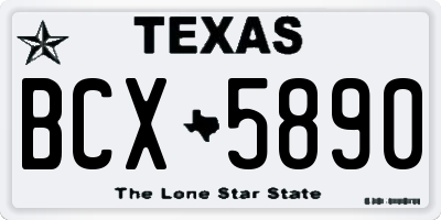 TX license plate BCX5890