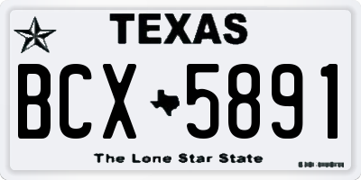 TX license plate BCX5891