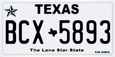 TX license plate BCX5893