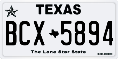 TX license plate BCX5894