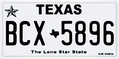 TX license plate BCX5896