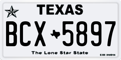 TX license plate BCX5897