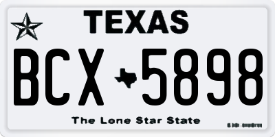 TX license plate BCX5898
