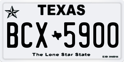TX license plate BCX5900