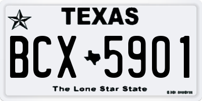 TX license plate BCX5901