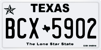 TX license plate BCX5902