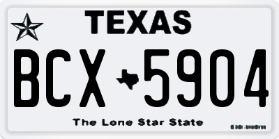 TX license plate BCX5904