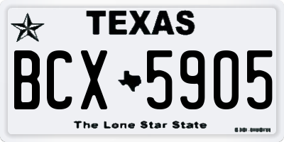 TX license plate BCX5905