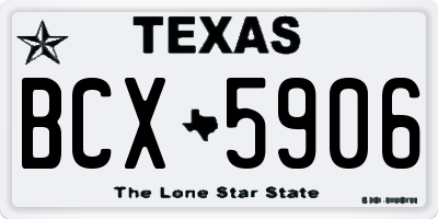 TX license plate BCX5906