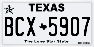 TX license plate BCX5907