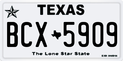 TX license plate BCX5909