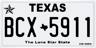 TX license plate BCX5911