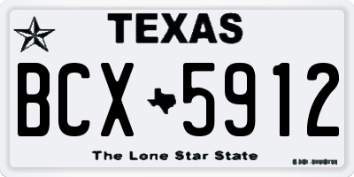 TX license plate BCX5912