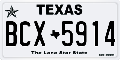 TX license plate BCX5914