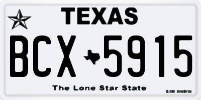 TX license plate BCX5915