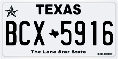 TX license plate BCX5916