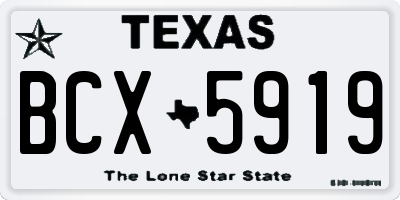 TX license plate BCX5919