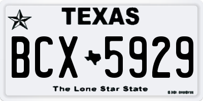 TX license plate BCX5929