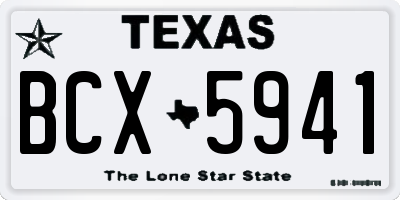 TX license plate BCX5941