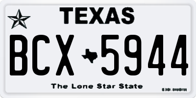 TX license plate BCX5944