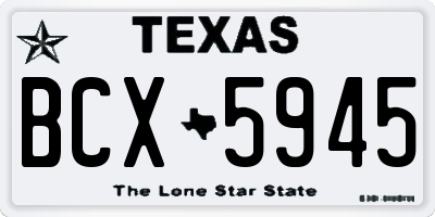 TX license plate BCX5945