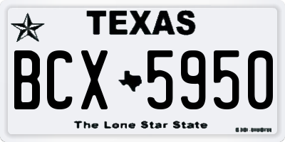 TX license plate BCX5950
