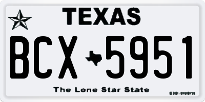 TX license plate BCX5951