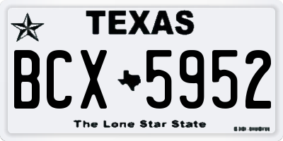 TX license plate BCX5952