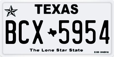 TX license plate BCX5954