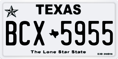 TX license plate BCX5955