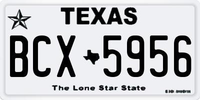 TX license plate BCX5956