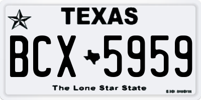 TX license plate BCX5959
