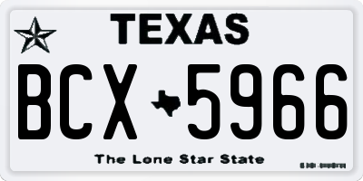 TX license plate BCX5966