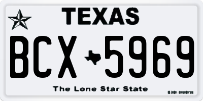 TX license plate BCX5969