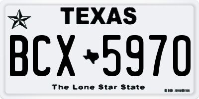 TX license plate BCX5970