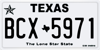 TX license plate BCX5971