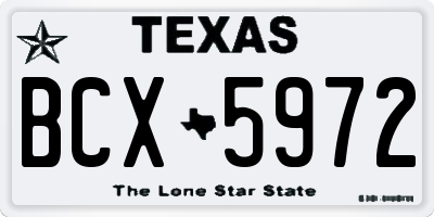 TX license plate BCX5972